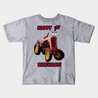 Happy 1st birthday tractor design Kids T-Shirt